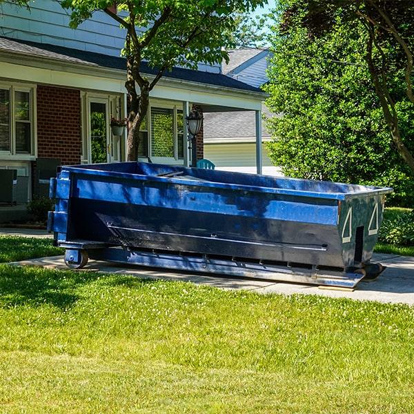 residential dumpsters can be placed on a driveway or lawn, but precautions must be required to avoid damage to the property